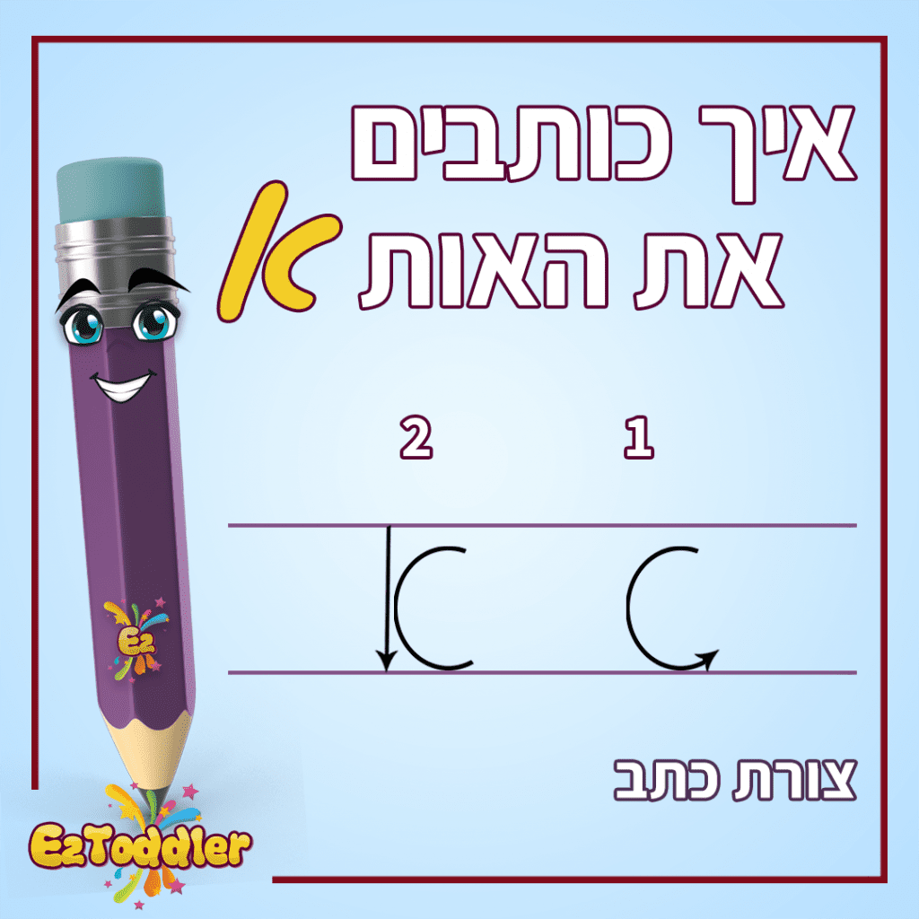 האות א - לימוד אותיות בעברית • EZToddler