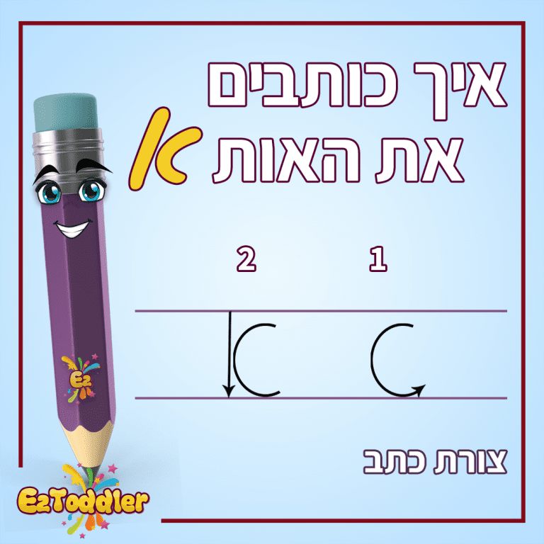 האות א - לימוד אותיות בעברית • EZToddler