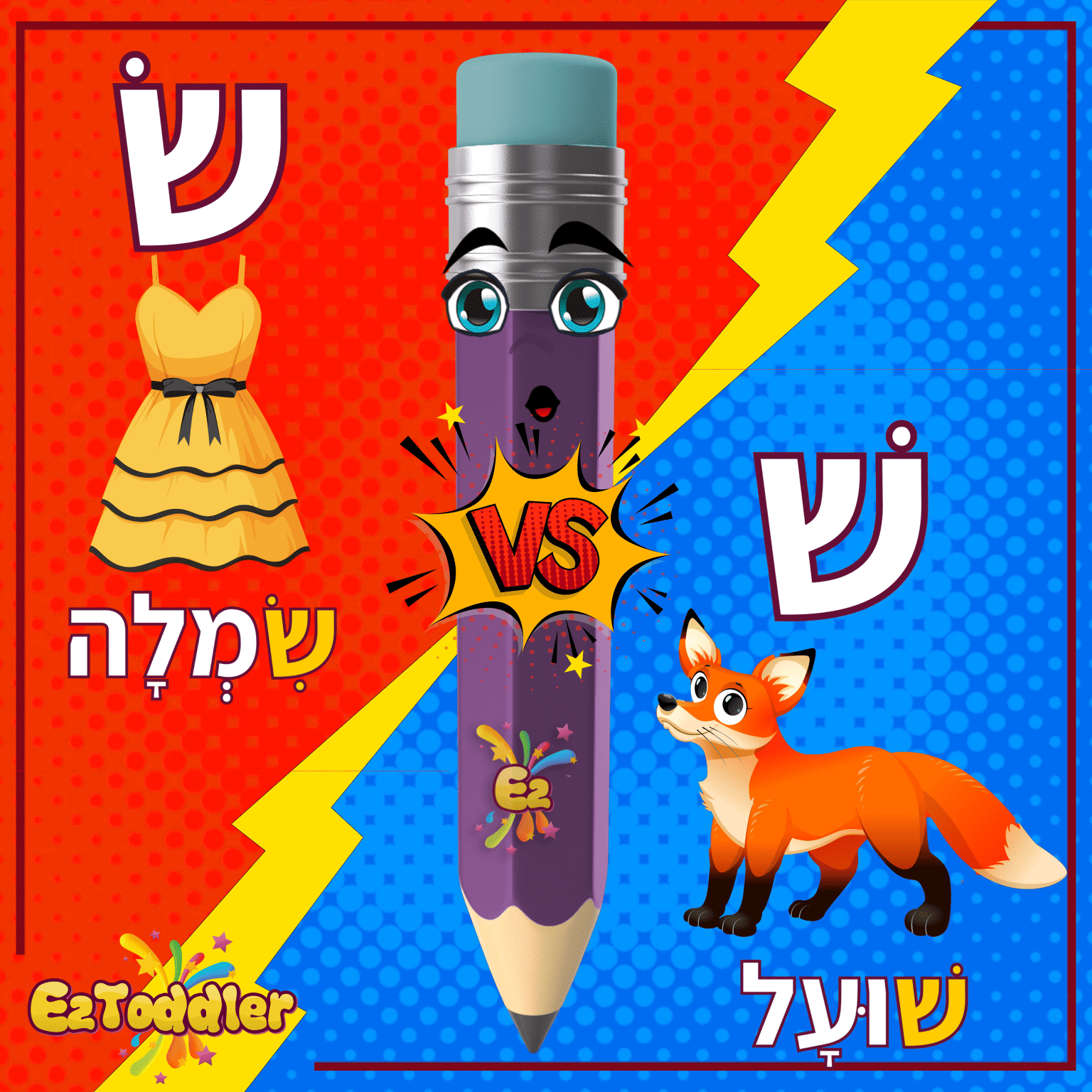 ההבדל בין שׁ' ימנית ל-שׂ' שמאלית • EZToddler
