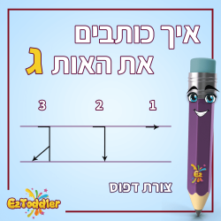 האות ג - לימוד אותיות בעברית • EZToddler